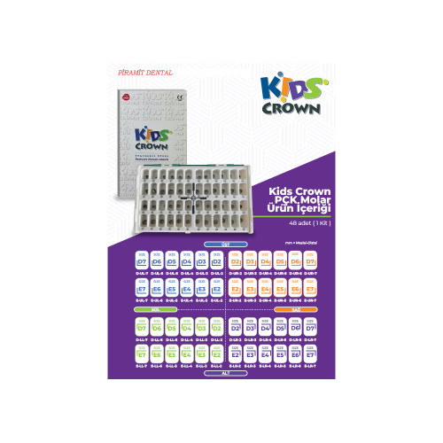 "Kids Crown Set" Paslanmaz Çelik Süt Dişler İçin Geçici Kuron