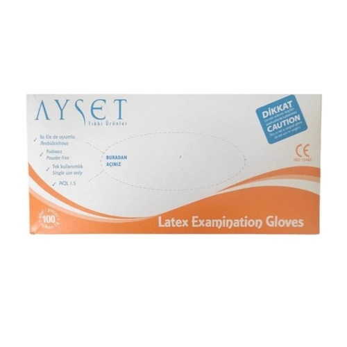 PUDRASIZ LATEX -MEDIUM  MUAYENE ELDİVENİ 100 LÜK KUTU AYSET